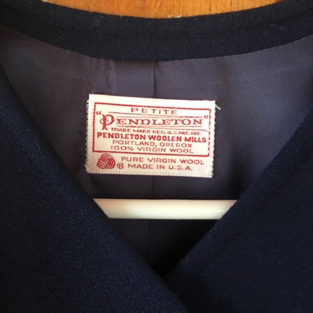 Petite Pendleton Virgin Wool Navy Colored Coat 16 - image 3